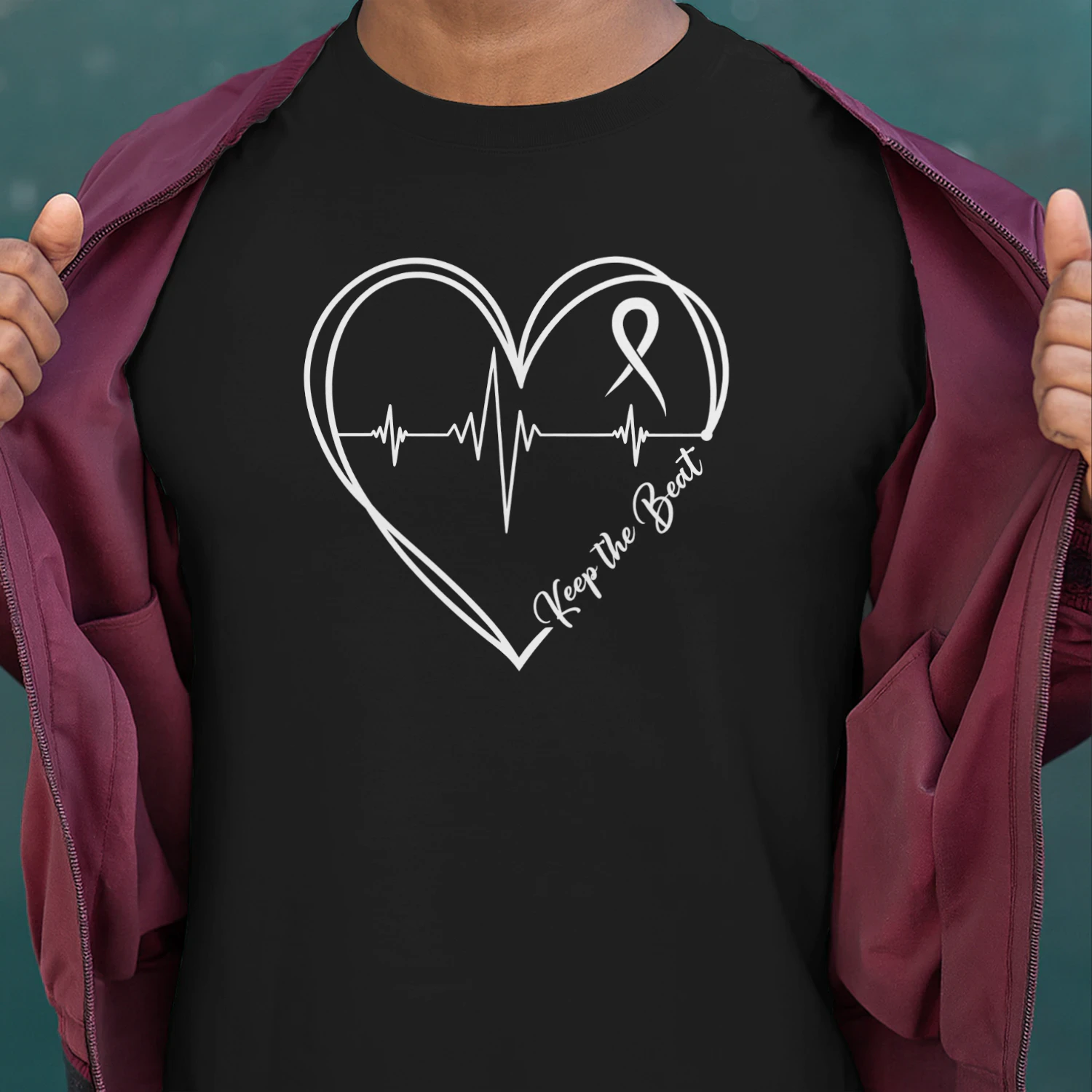 Heart Disease Awareness Heartbeat CHD Wear Red Heart Health