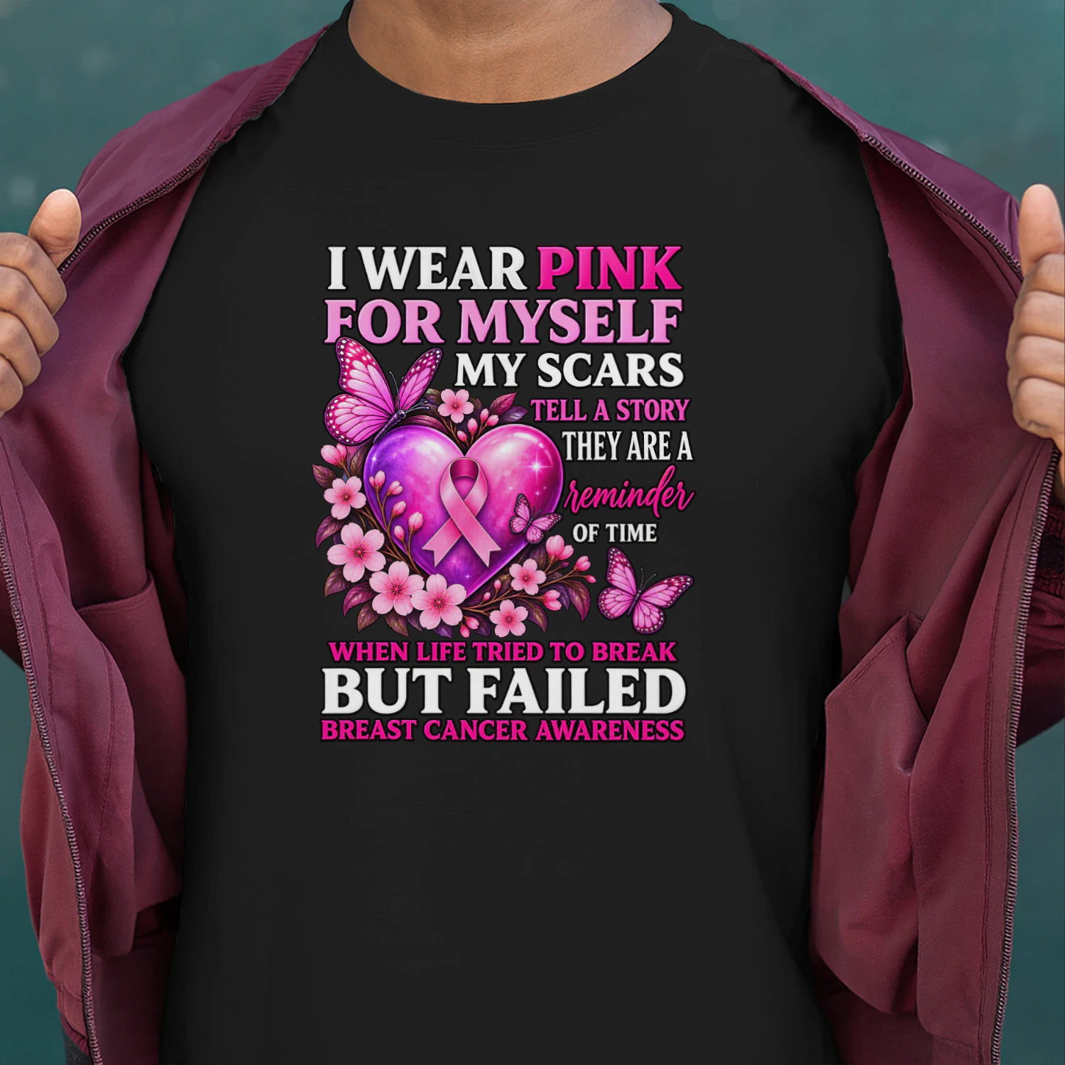 I Wear Pink for Myself My Scars Breast Cancer Awareness