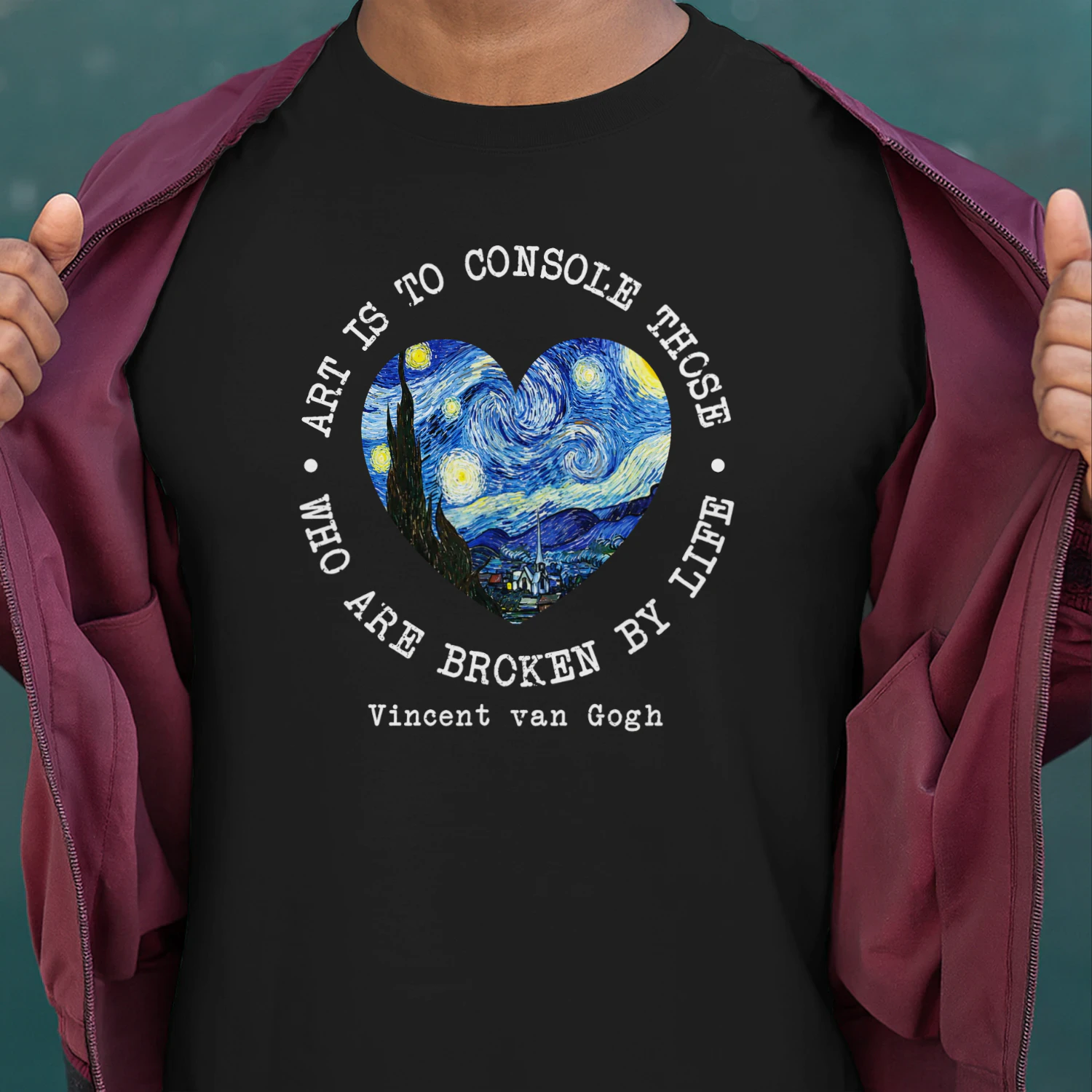 Vincent Van Gogh Starry Night Heart Graphic Art