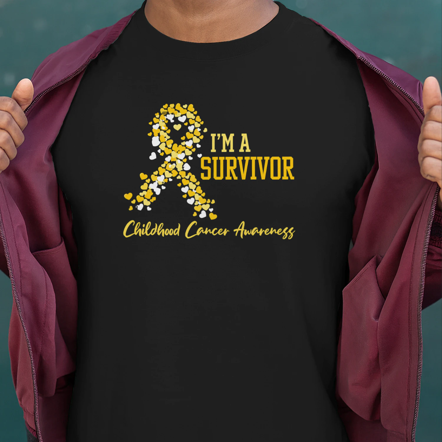 Survivor Childhood Cancer Awareness Ribbon
