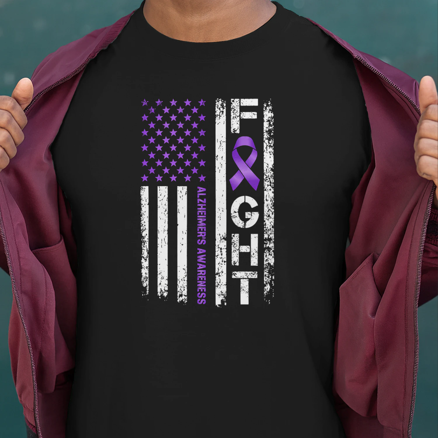 Alzheimer's Awareness Alzheimer Flag USA
