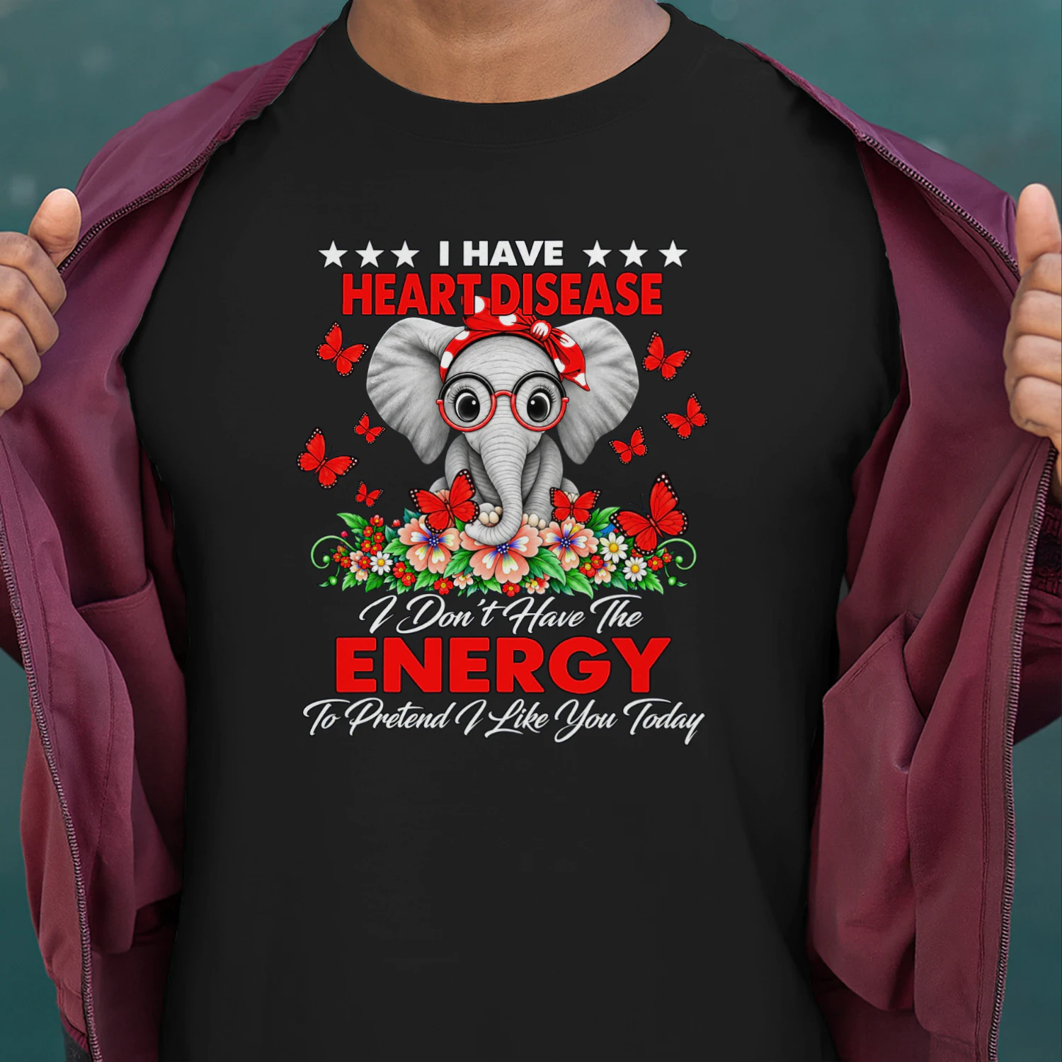 Elephant I Have Heart Disease Awareness