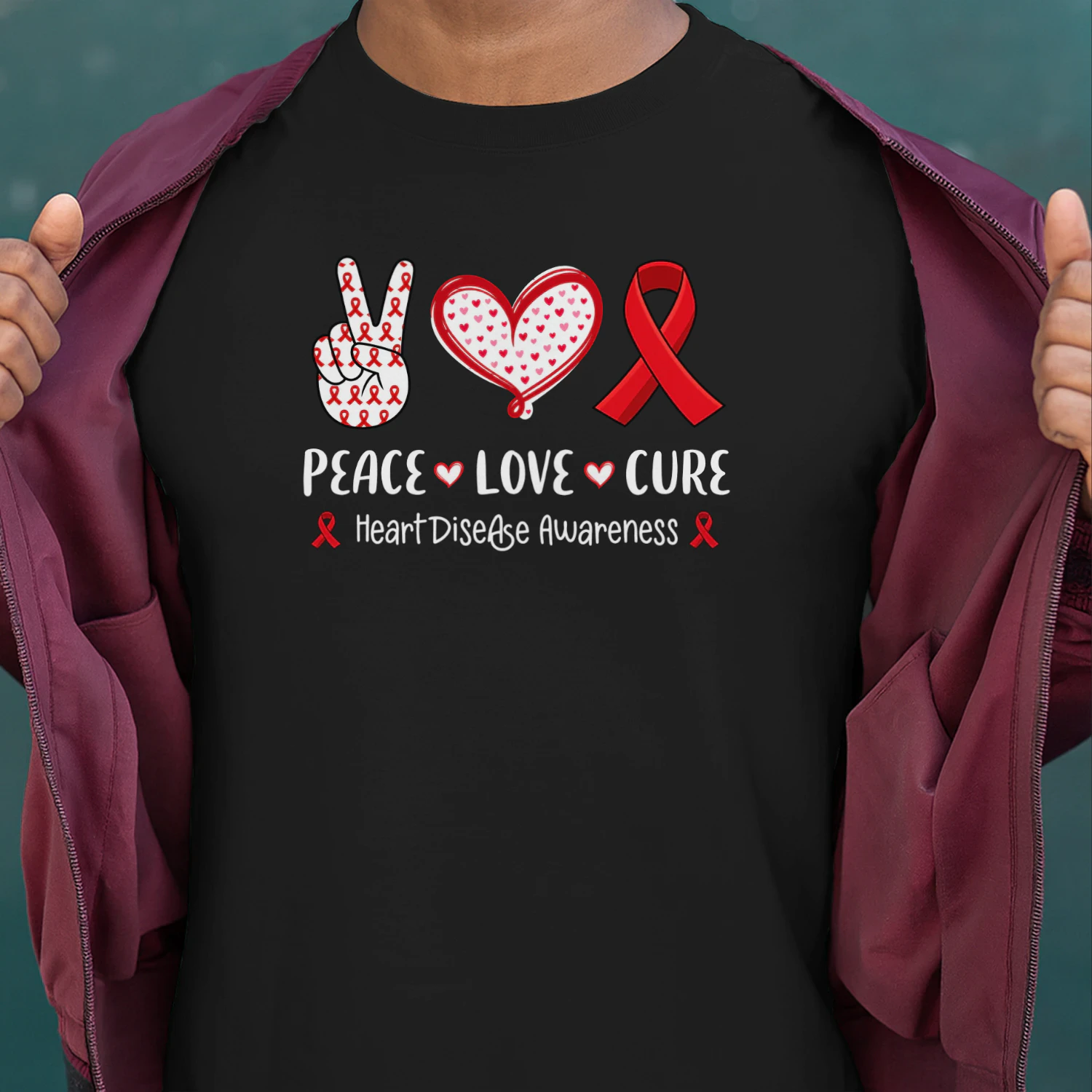 Peace Love Cure Heart Disease Awareness