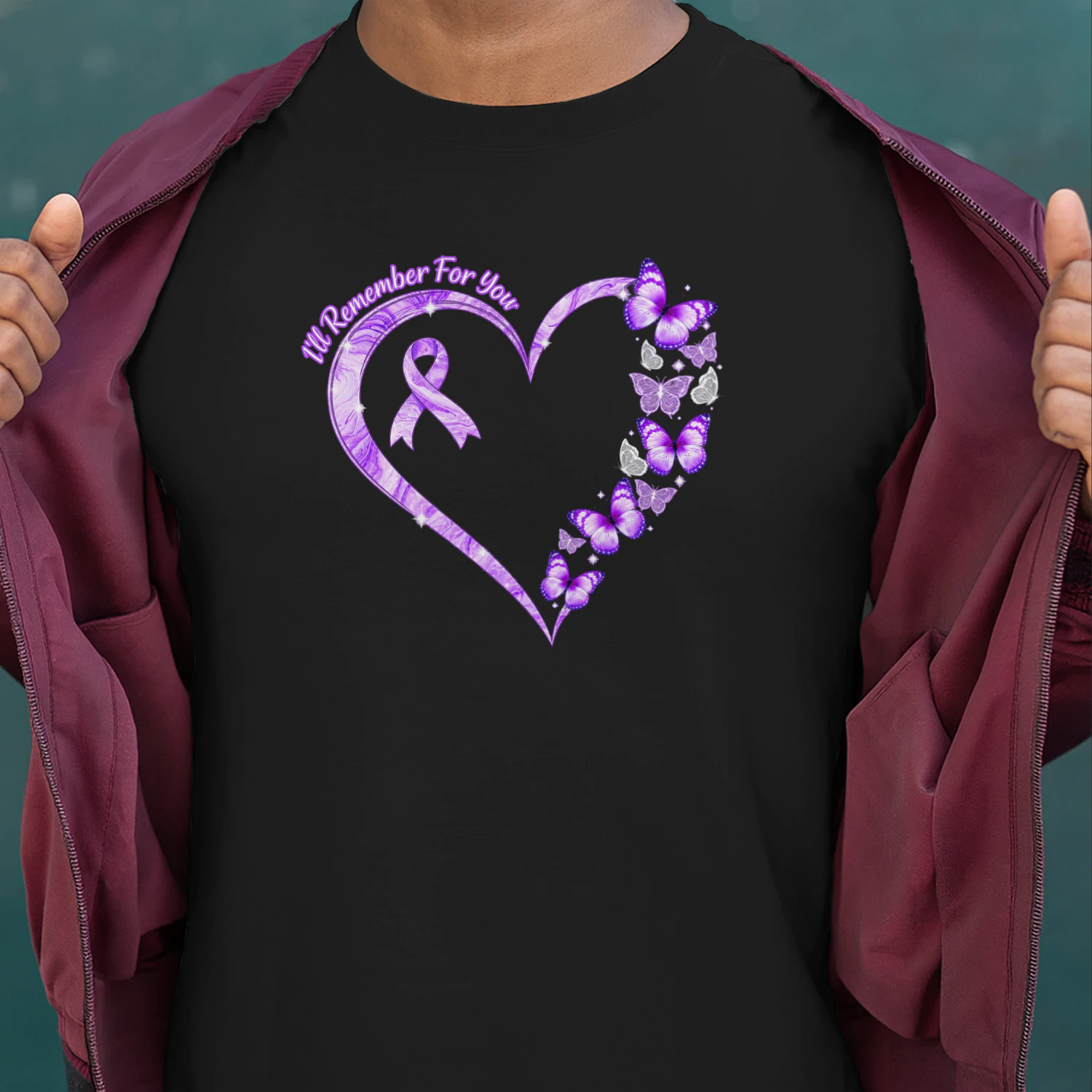 I'll Remember For You Purple Butterfly Alzheimer's Awareness