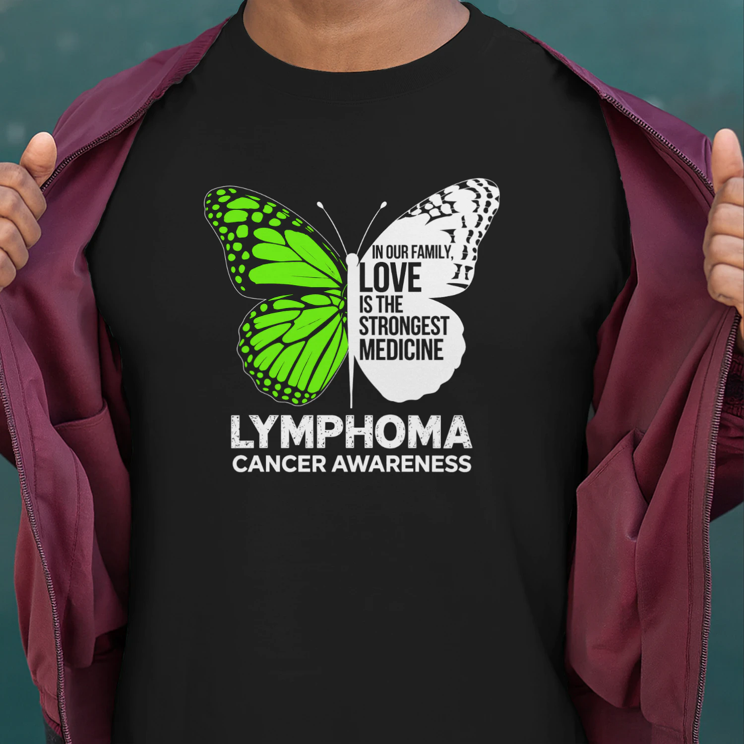Lymphoma Cancer Awareness Strongest Medicine Butterfly