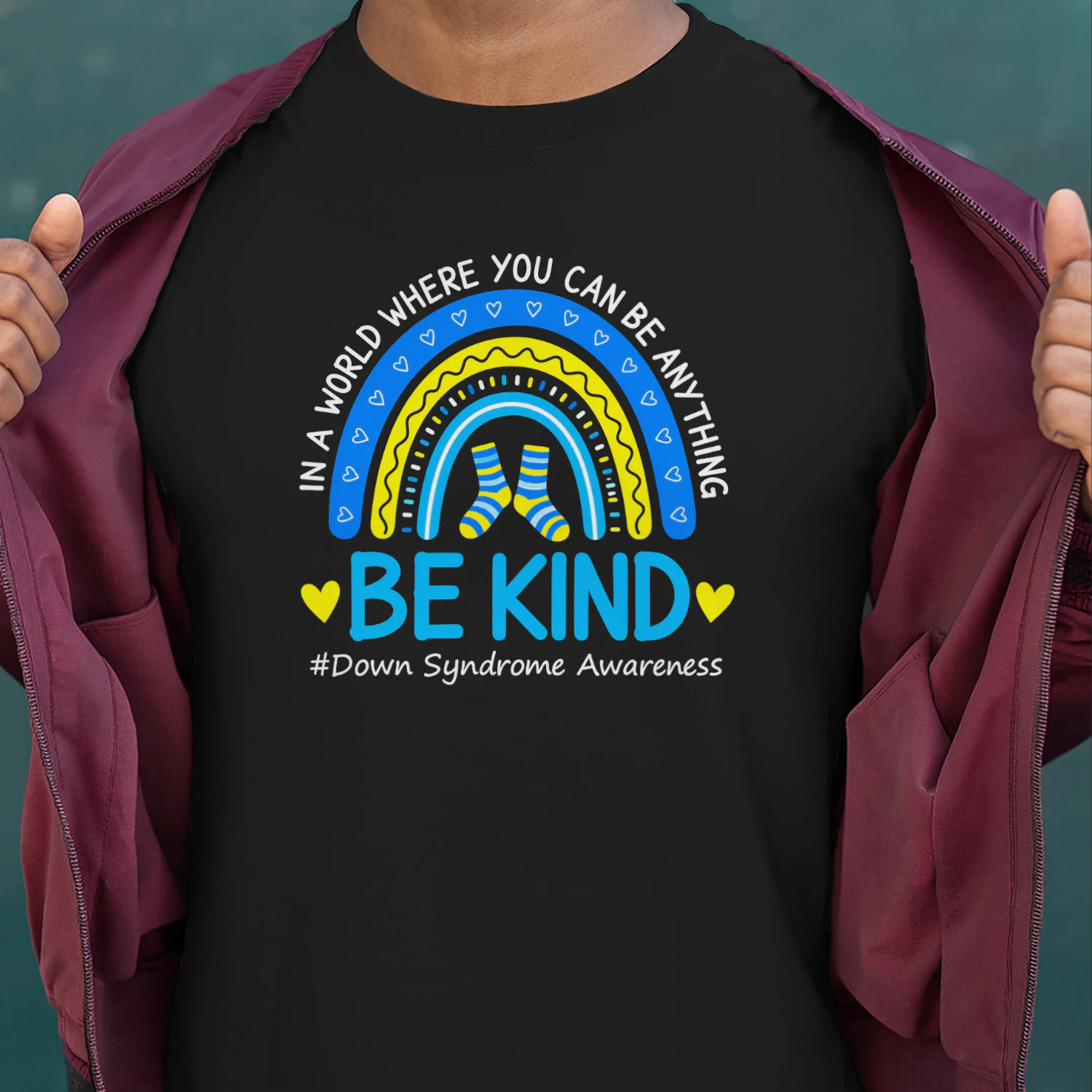 Be Kind Rainbow World Down Syndrome Awareness
