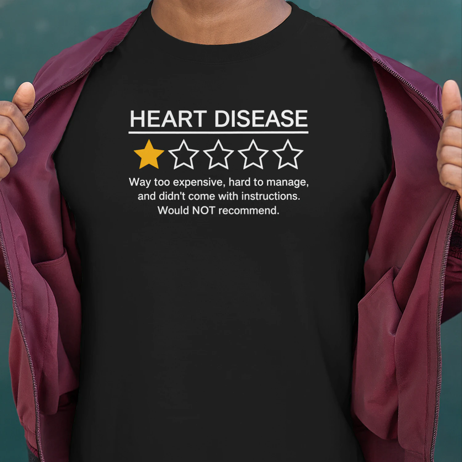 Funny Heart Disease Awareness One Star Rating Heart Attack
