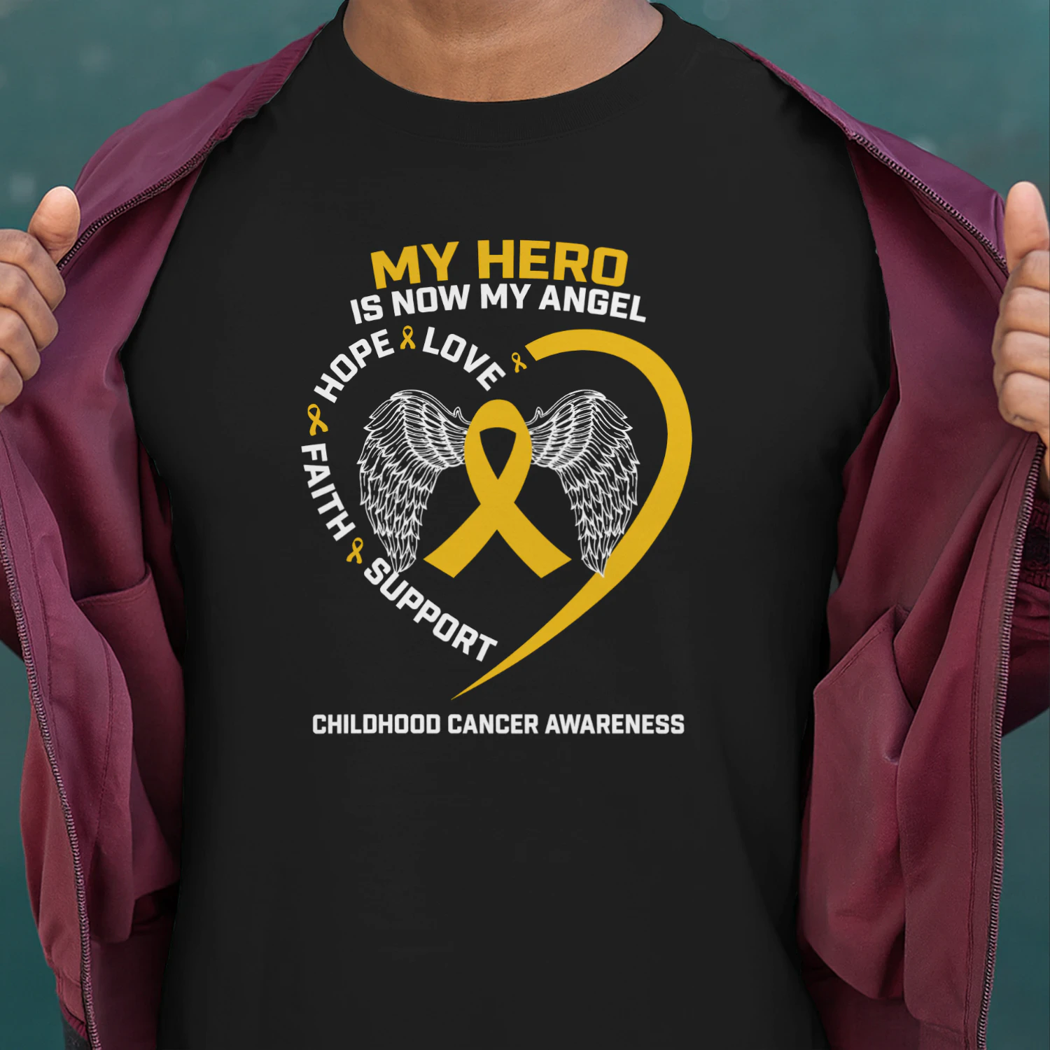 Women Men My Hero Is Now My Angel Childhood Cancer Awareness