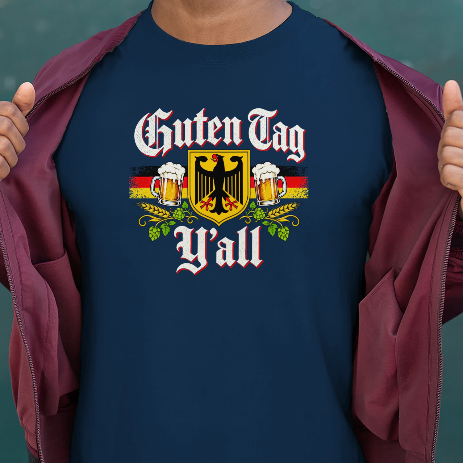 Retro Oktoberfest German Flag Prost Guten Tag Y'all