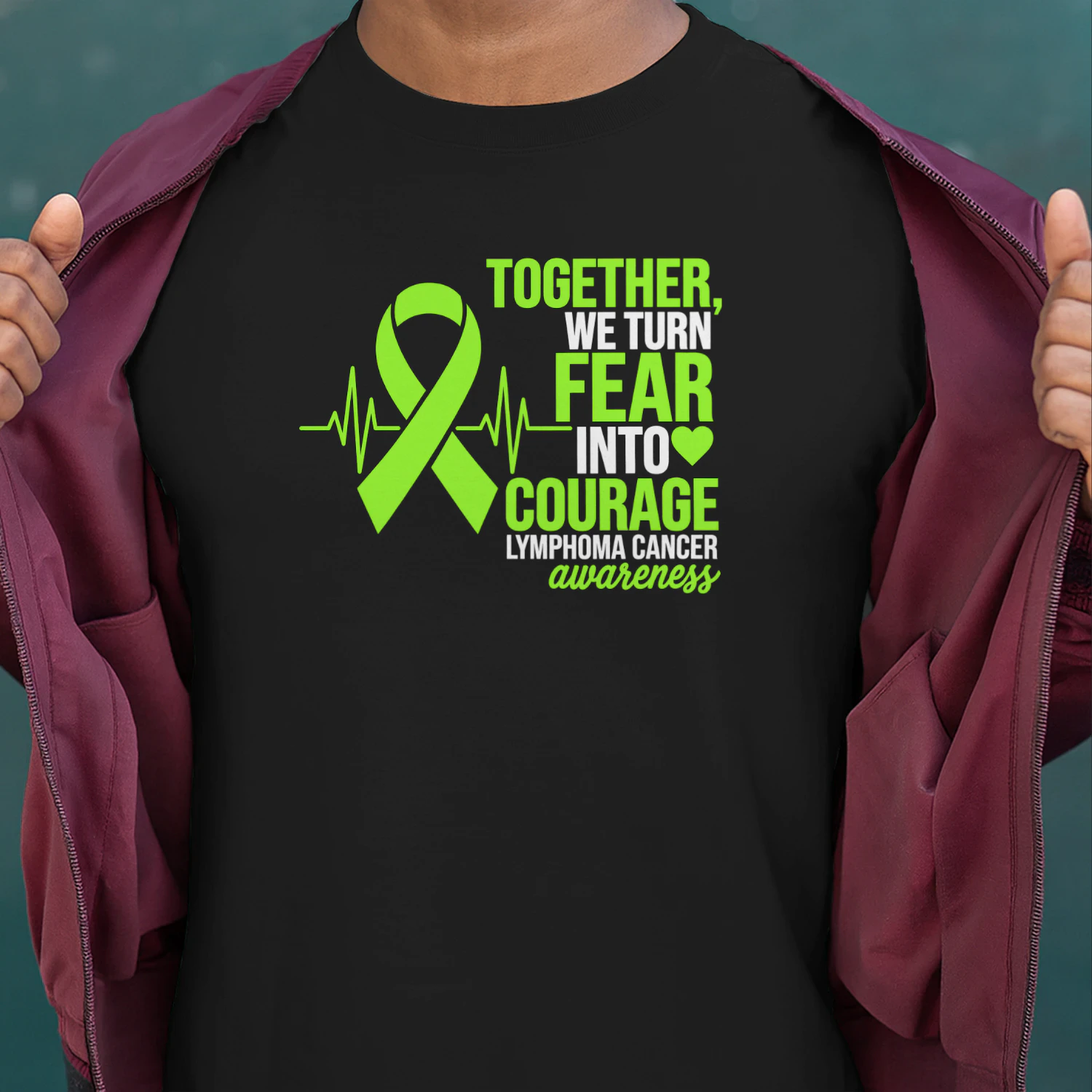 Lymphoma Cancer Awareness Fear Into Courage Heartbeat