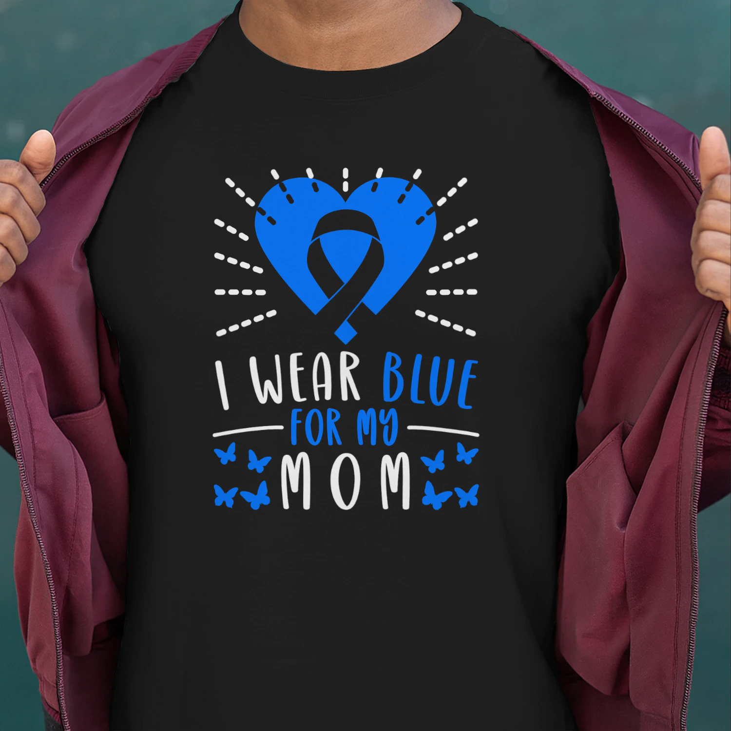 Blue Ribbon I Wear Blue For My Mom