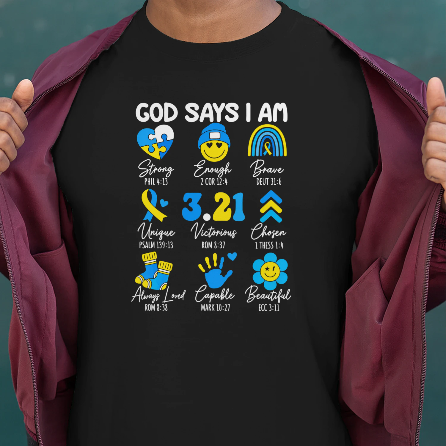 God Says I Am Christian Bible Verse Down Syndrome Awareness