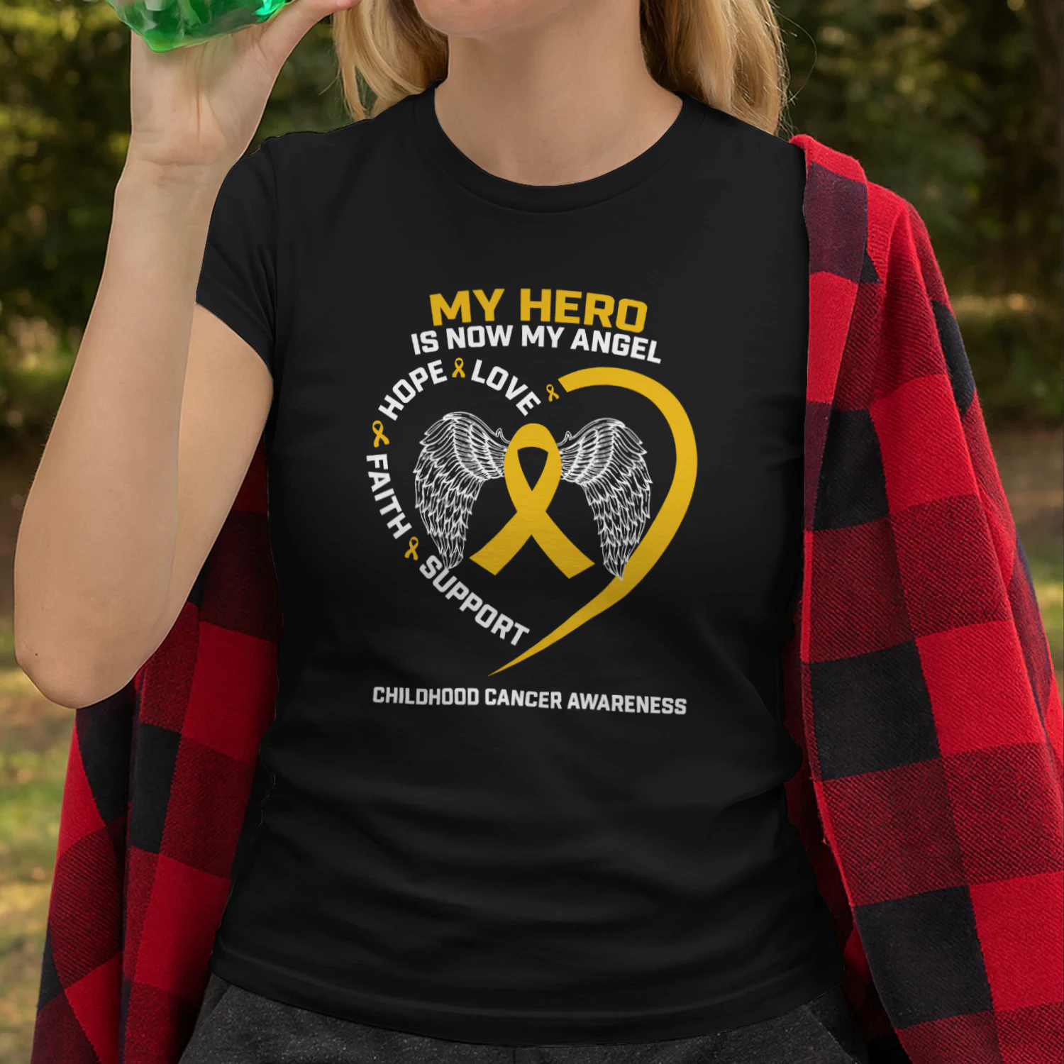 Women Men My Hero Is Now My Angel Childhood Cancer Awareness