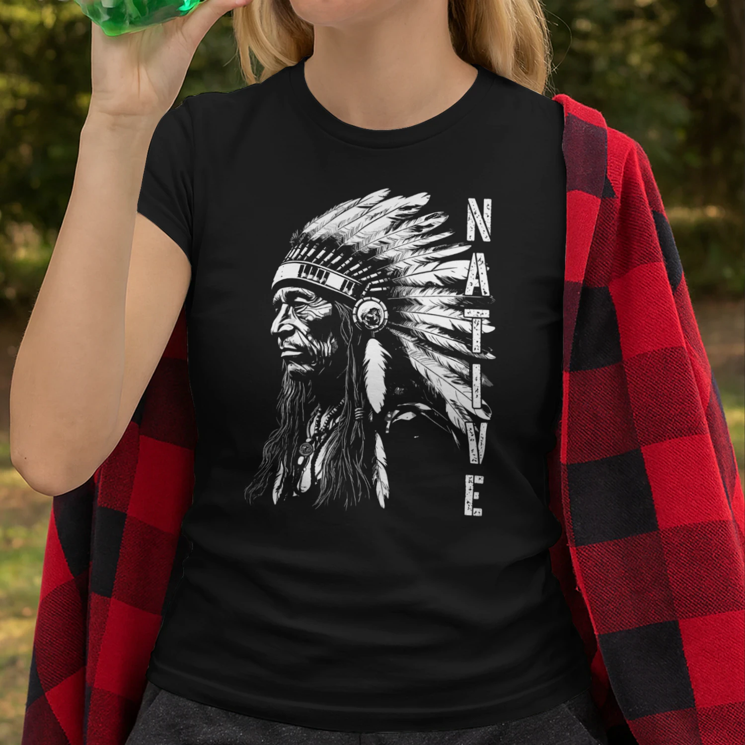 Vintage Native American Day Indian Headdress Indigenous Men