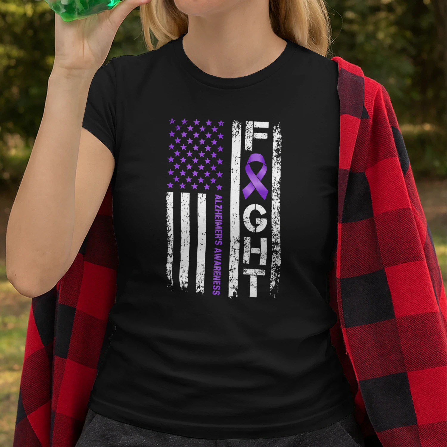 Alzheimer's Awareness Alzheimer Flag USA