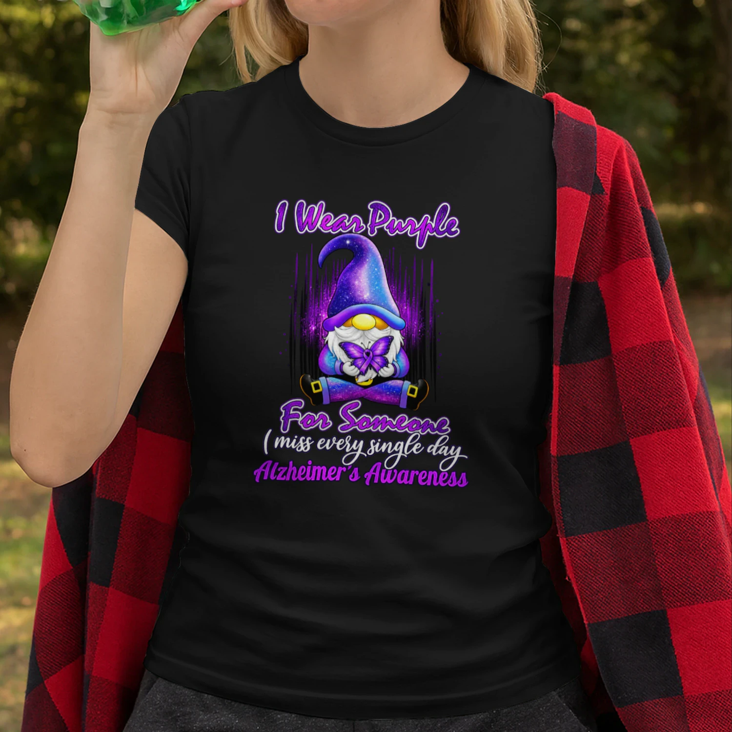Alzheimer's Awareness Products I Wear Purple Ribbon Gnome
