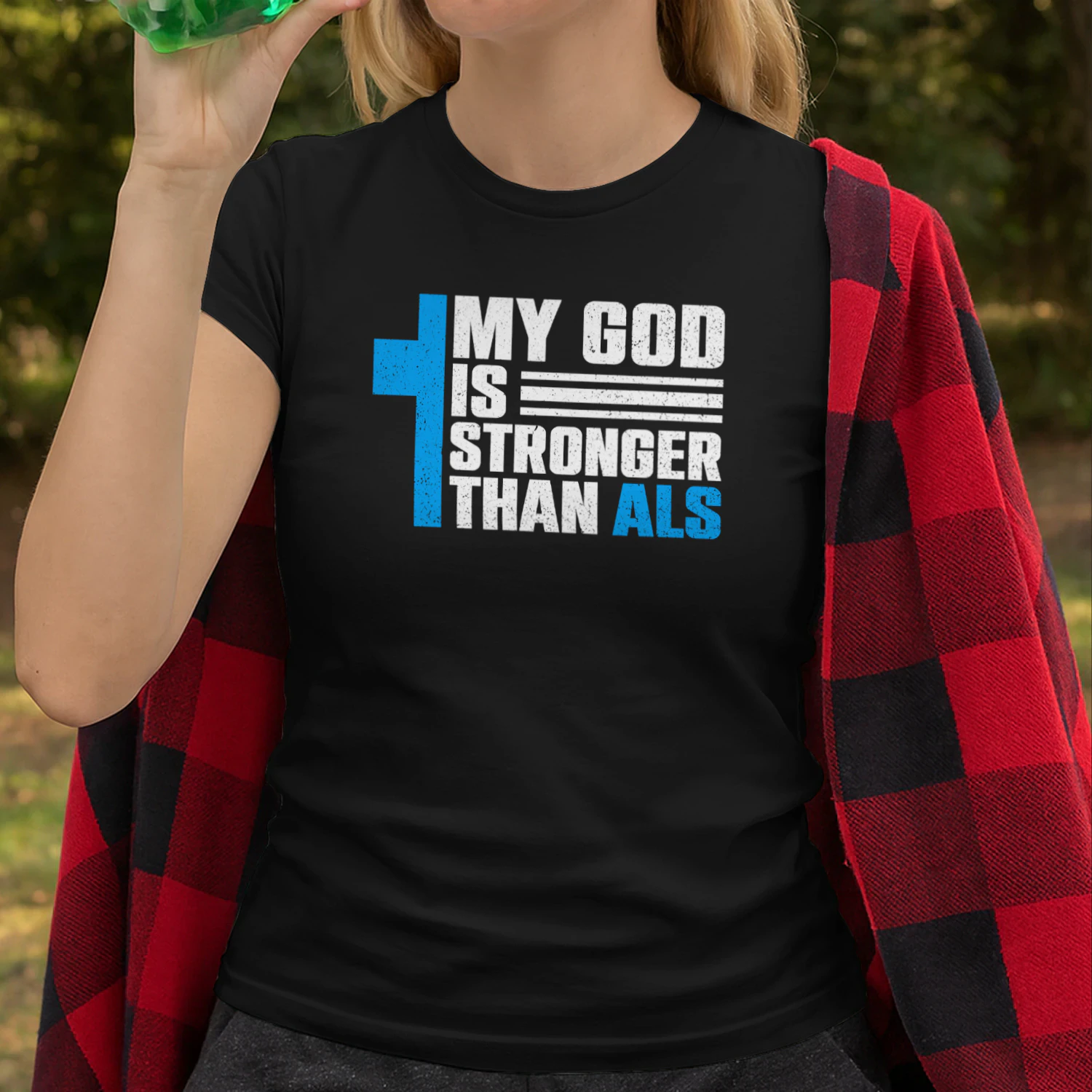 My God Is Stronger Than ALS ALS Awareness Month Ribbon