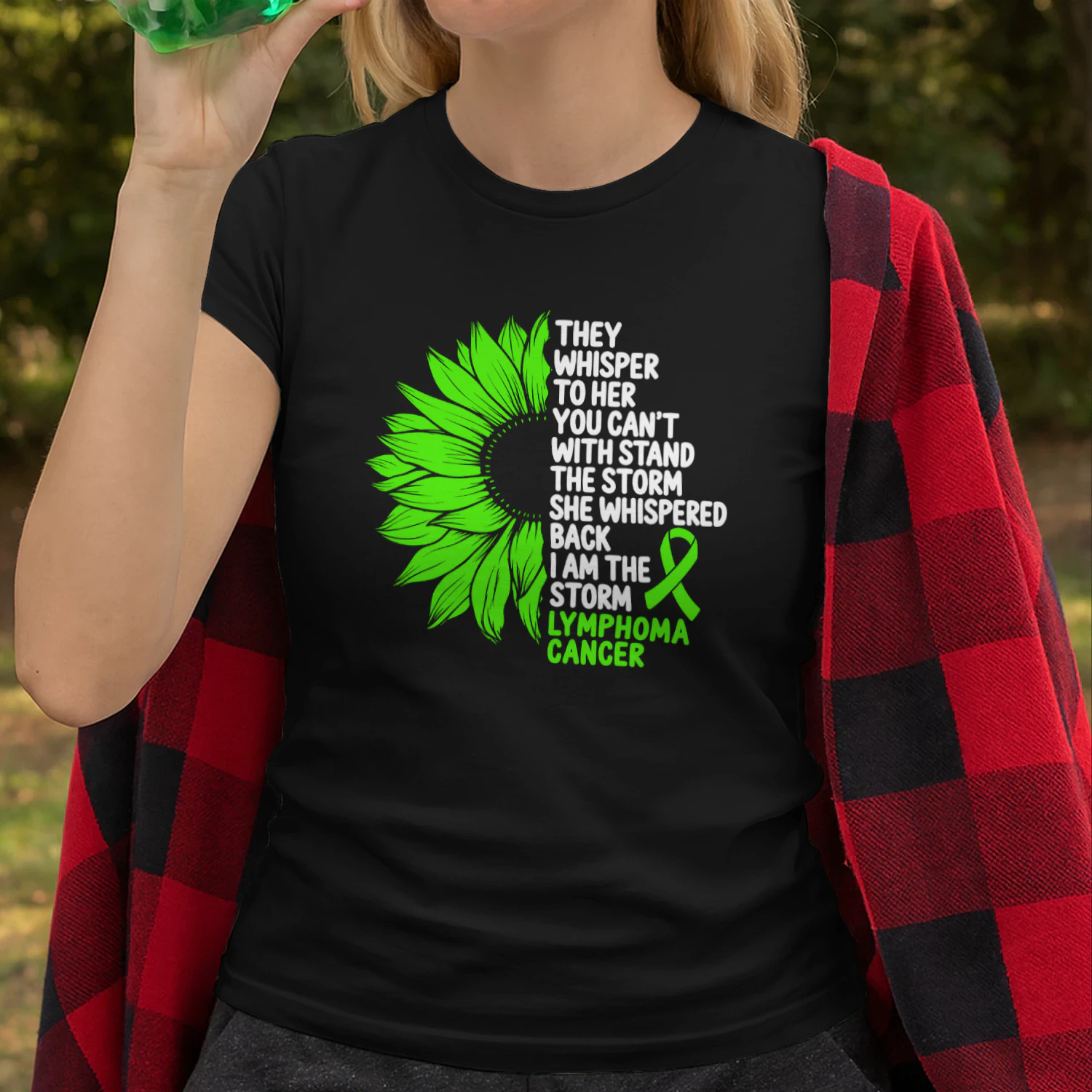 Lymphoma Cancer Awareness Green Ribbon I am the Storm