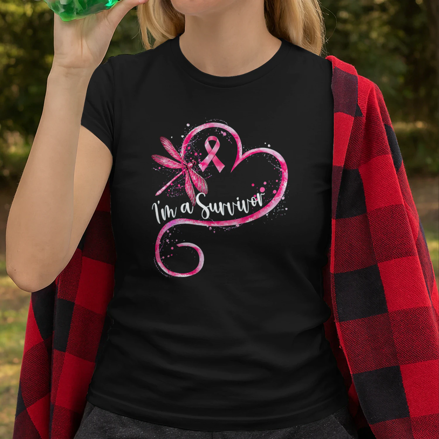 I'm A Survivor Breast Cancer Awareness Dragonfly Heart