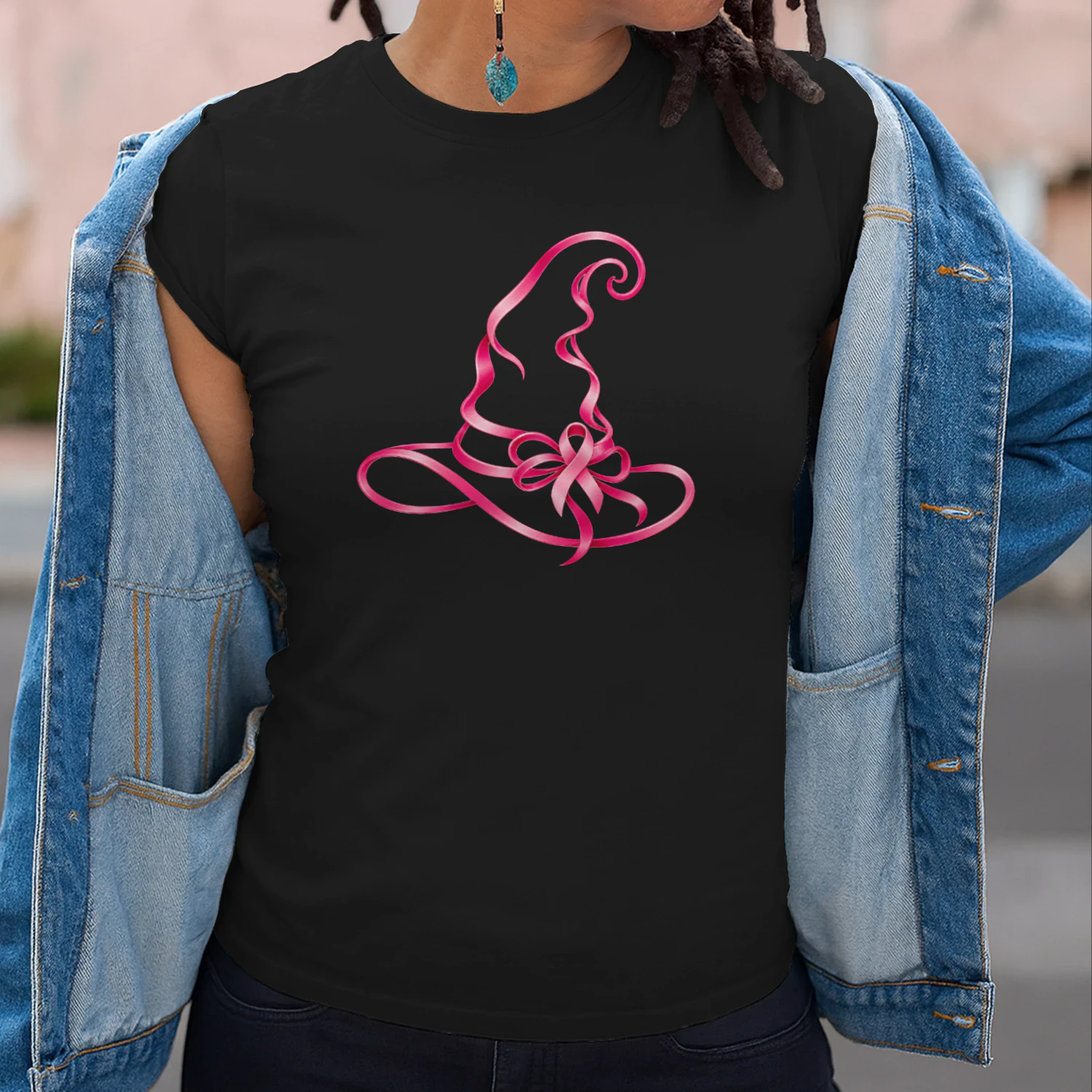 Pink Ribbon Witch Hat Breast Cancer Halloween