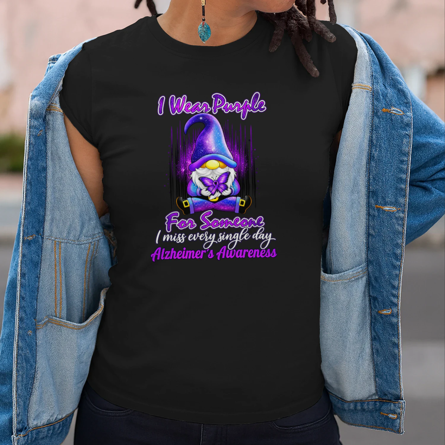 Alzheimer's Awareness Products I Wear Purple Ribbon Gnome