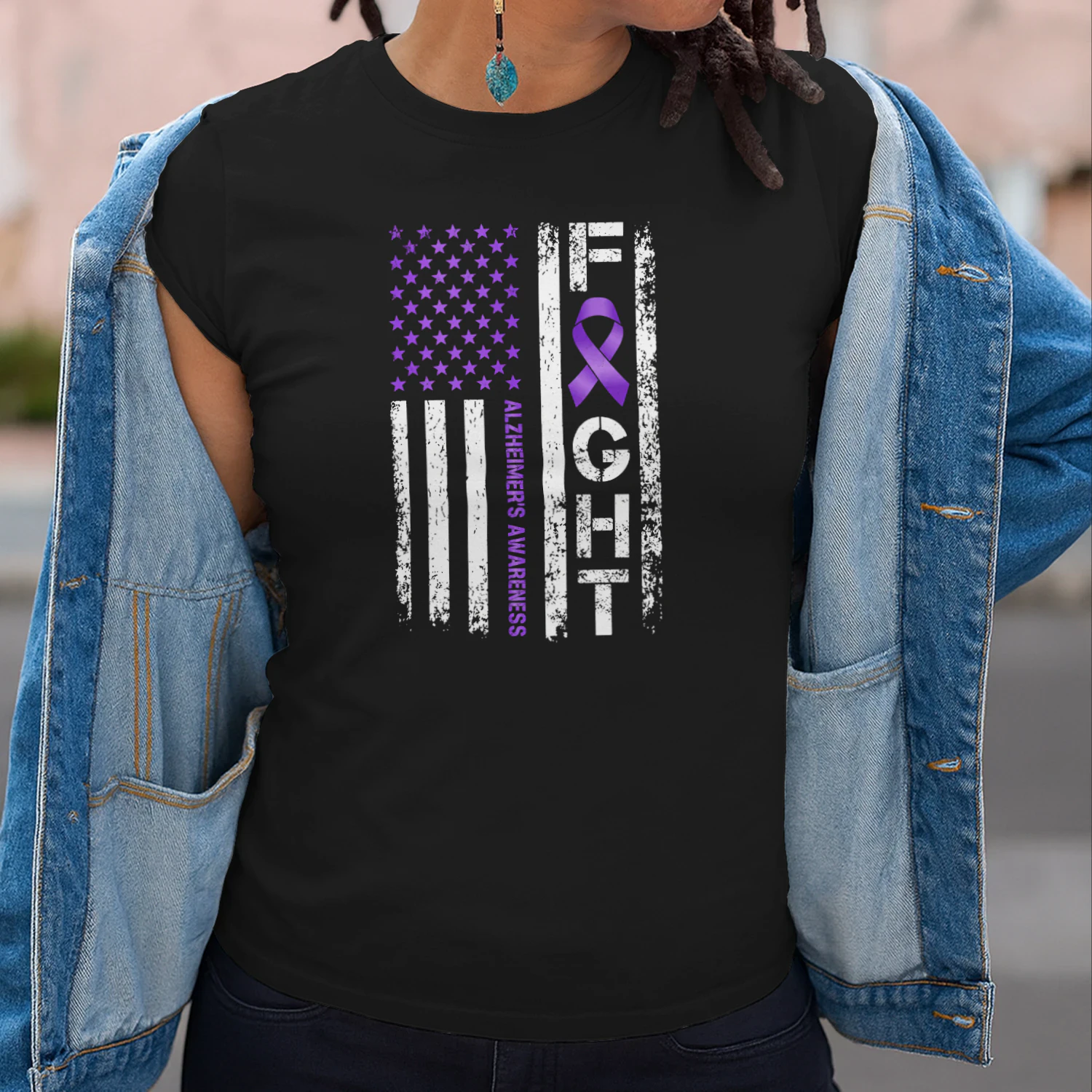Alzheimer's Awareness Alzheimer Flag USA