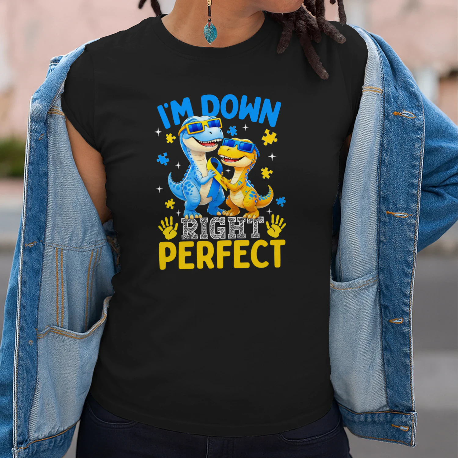 I'm Down Right Perfect Cute Dinosaur Down Syndrome
