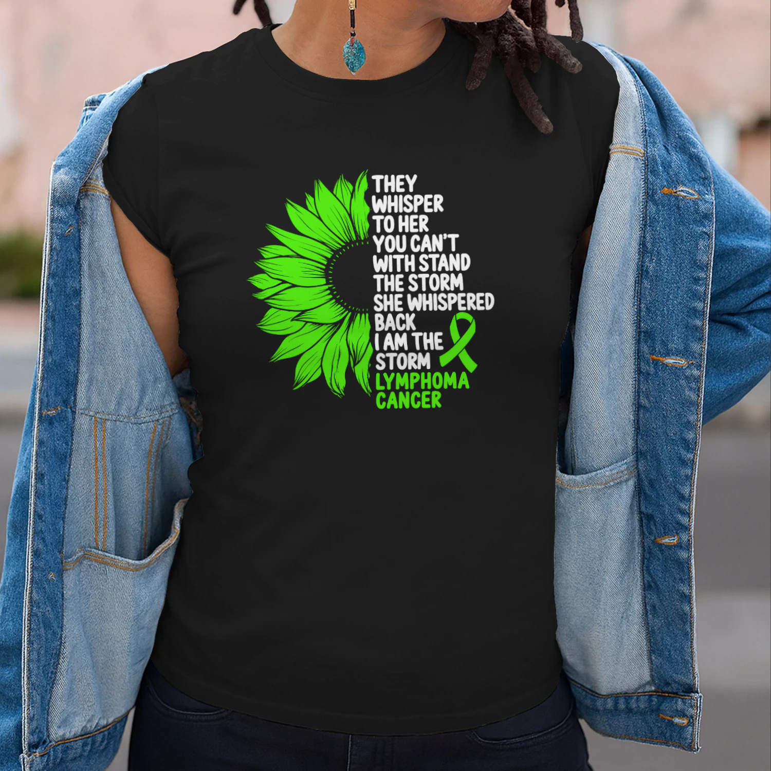 Lymphoma Cancer Awareness Green Ribbon I am the Storm