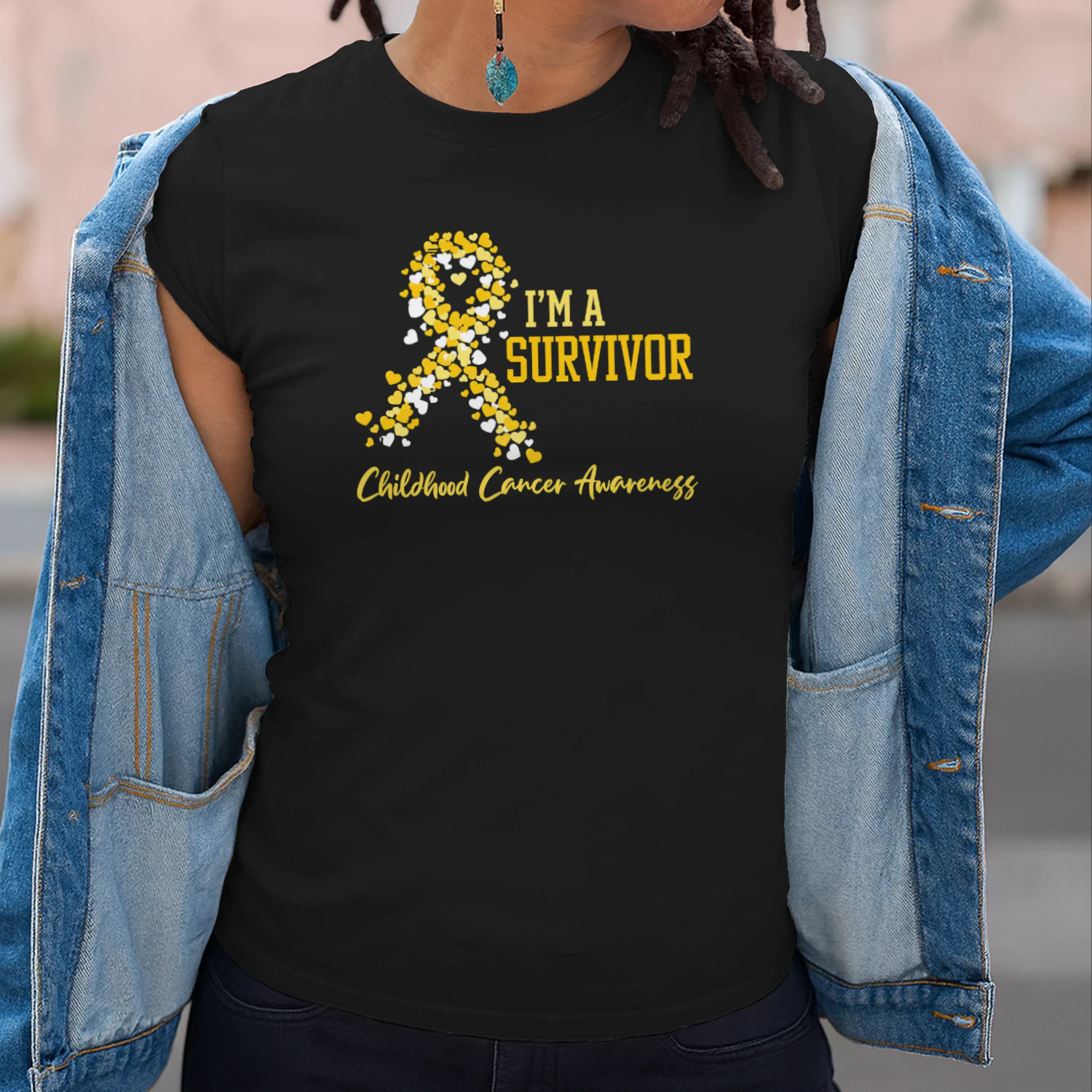 Survivor Childhood Cancer Awareness Ribbon