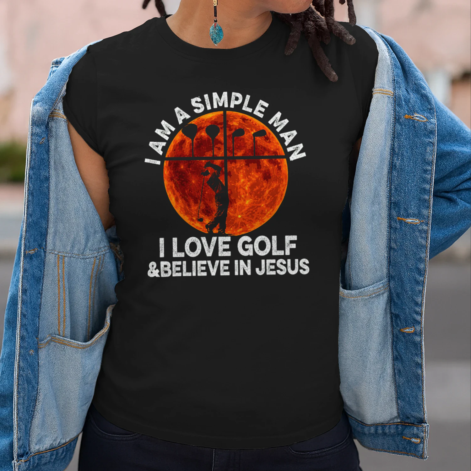 Simple Man Love Golf and Believe In Jesus