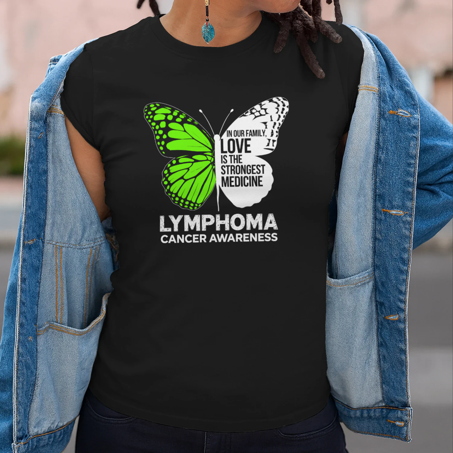 Lymphoma Cancer Awareness Strongest Medicine Butterfly