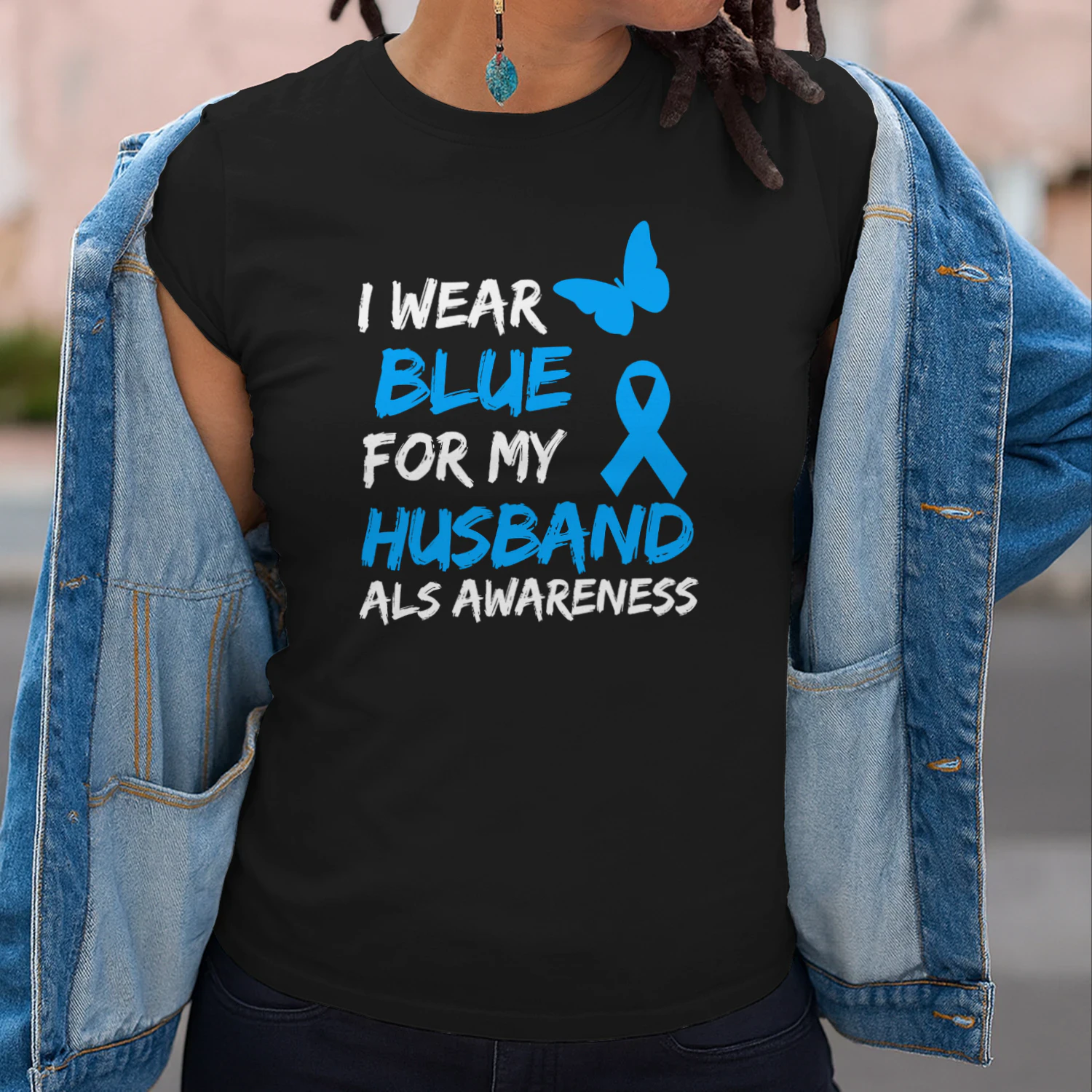 ALS Awareness I Wear Blue For My Husband