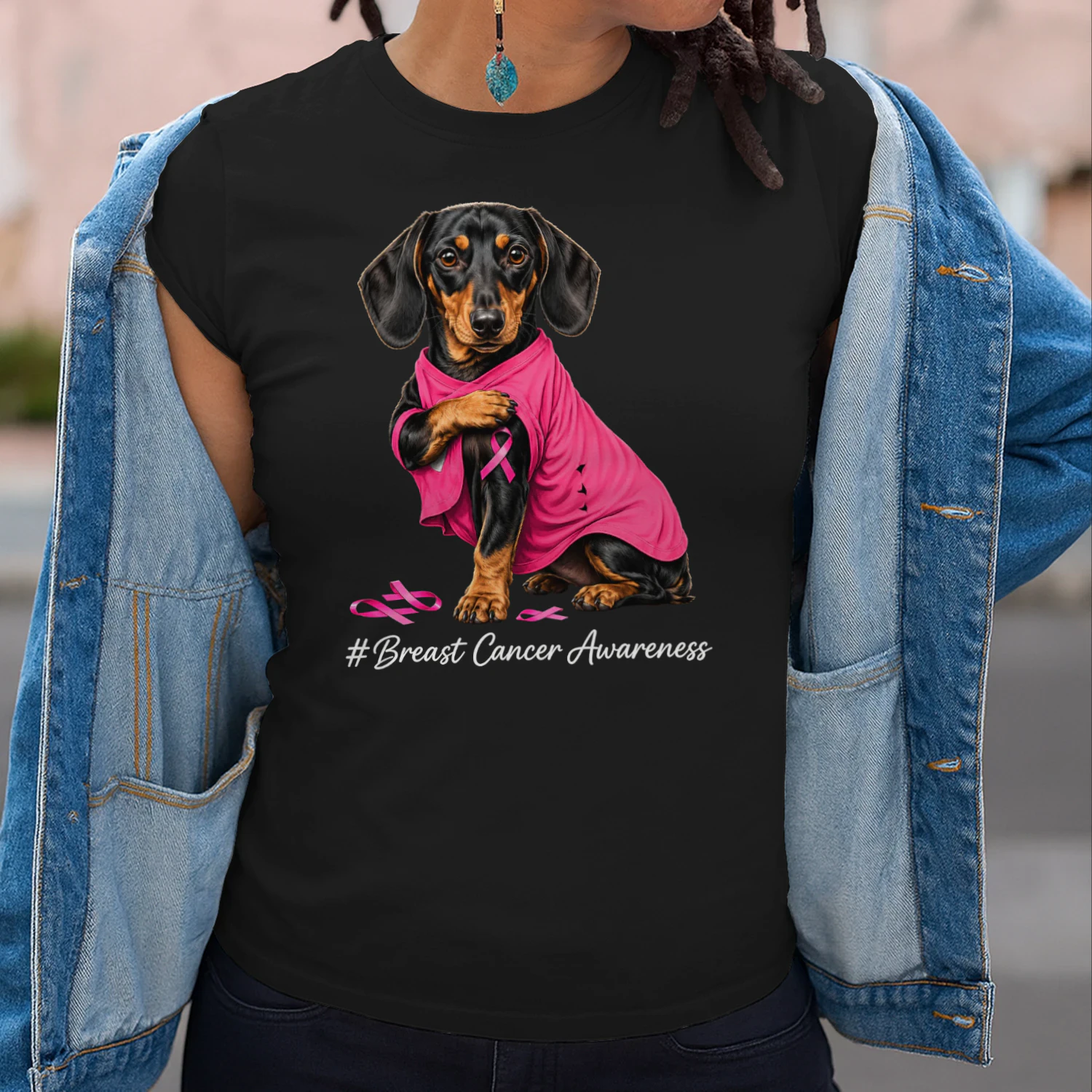 Dachshund Dog Breast Cancer Awareness