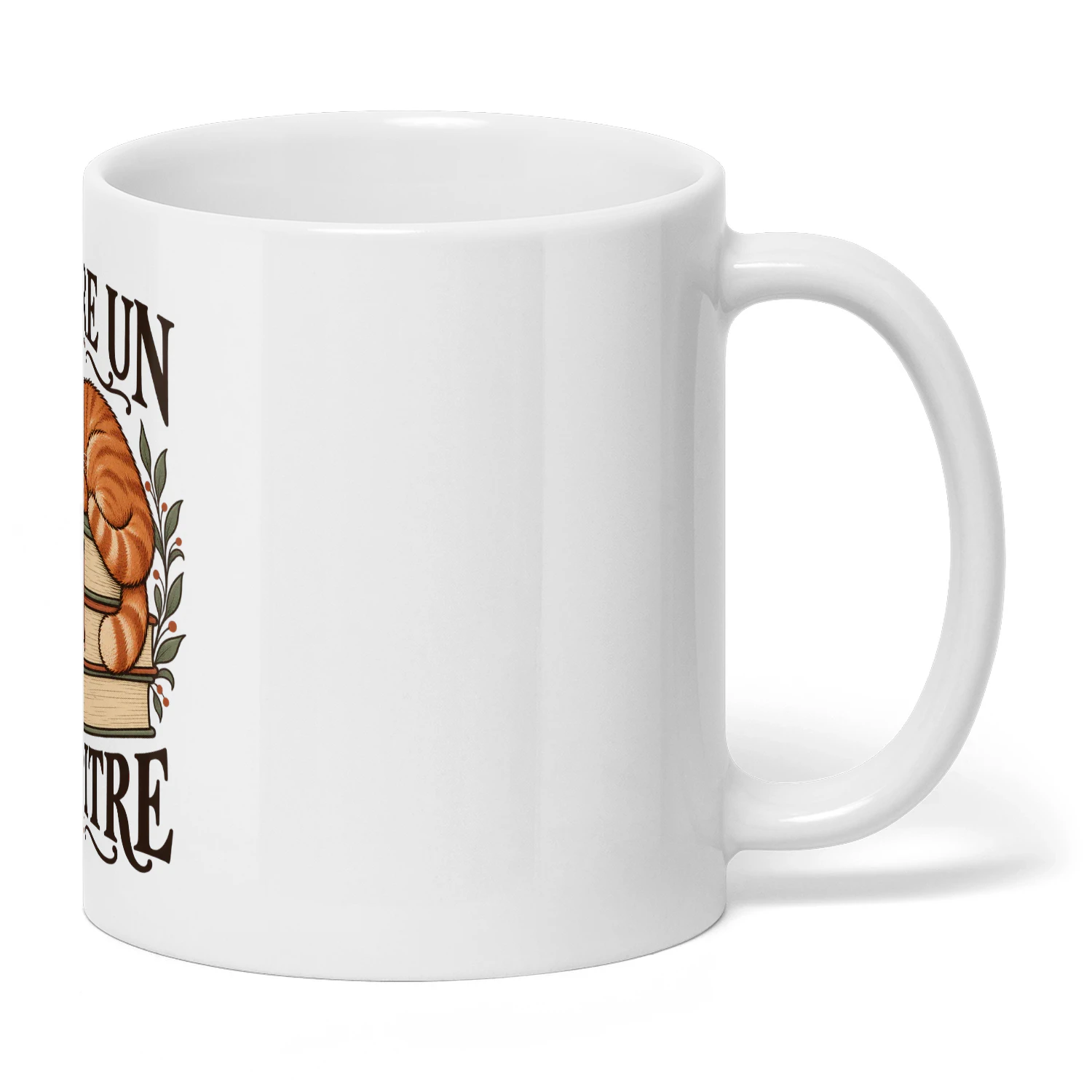 Mug chat et lecture — Encore un chapitre