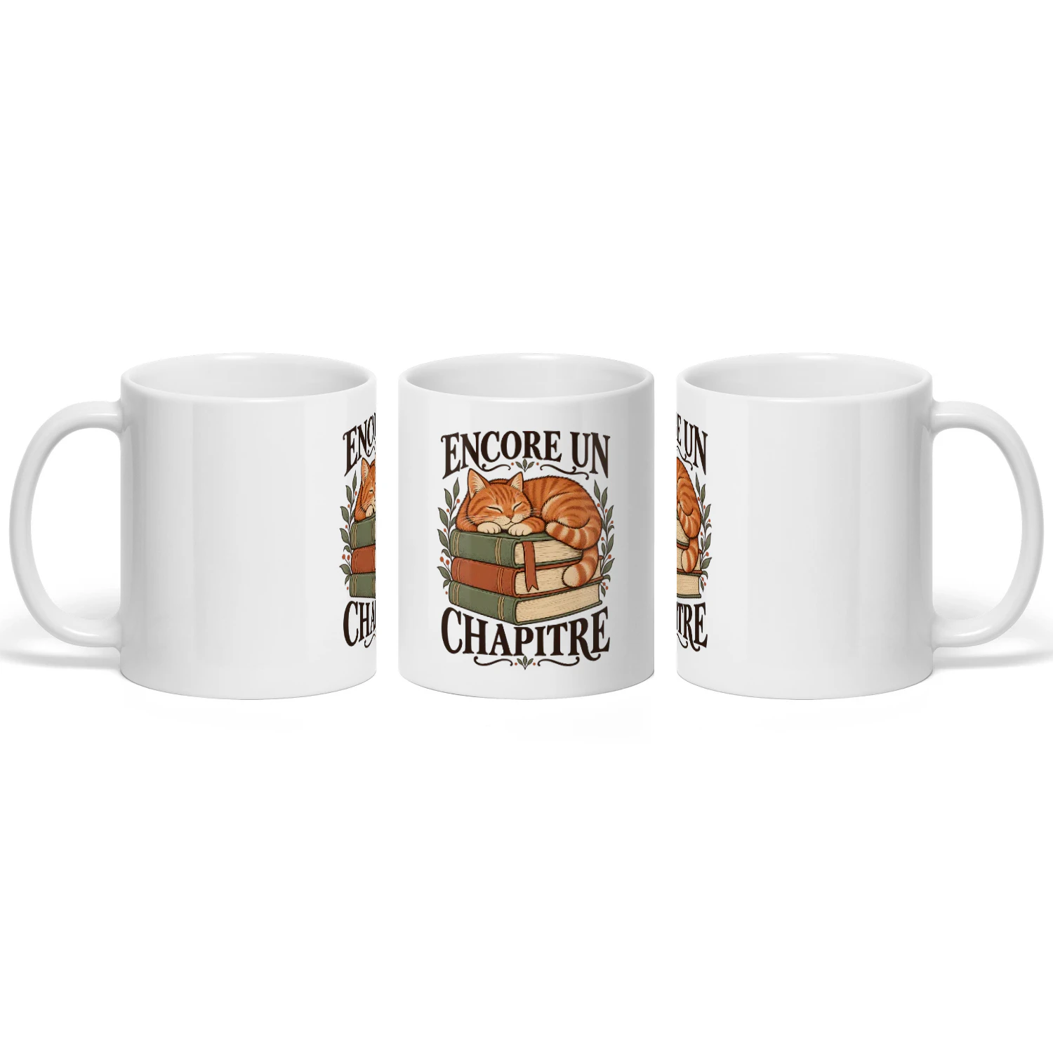 Mug chat et lecture — Encore un chapitre