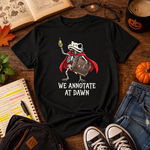 We Annotate At Dawn Frog Halloween Book Lover outfit