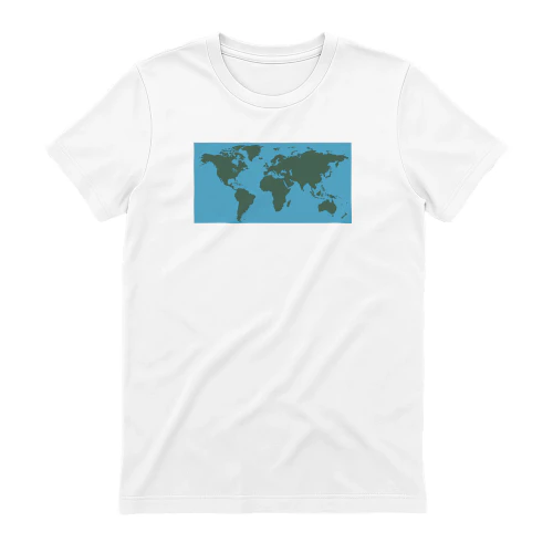 World Map Continents Green And Blue Ocean shirt