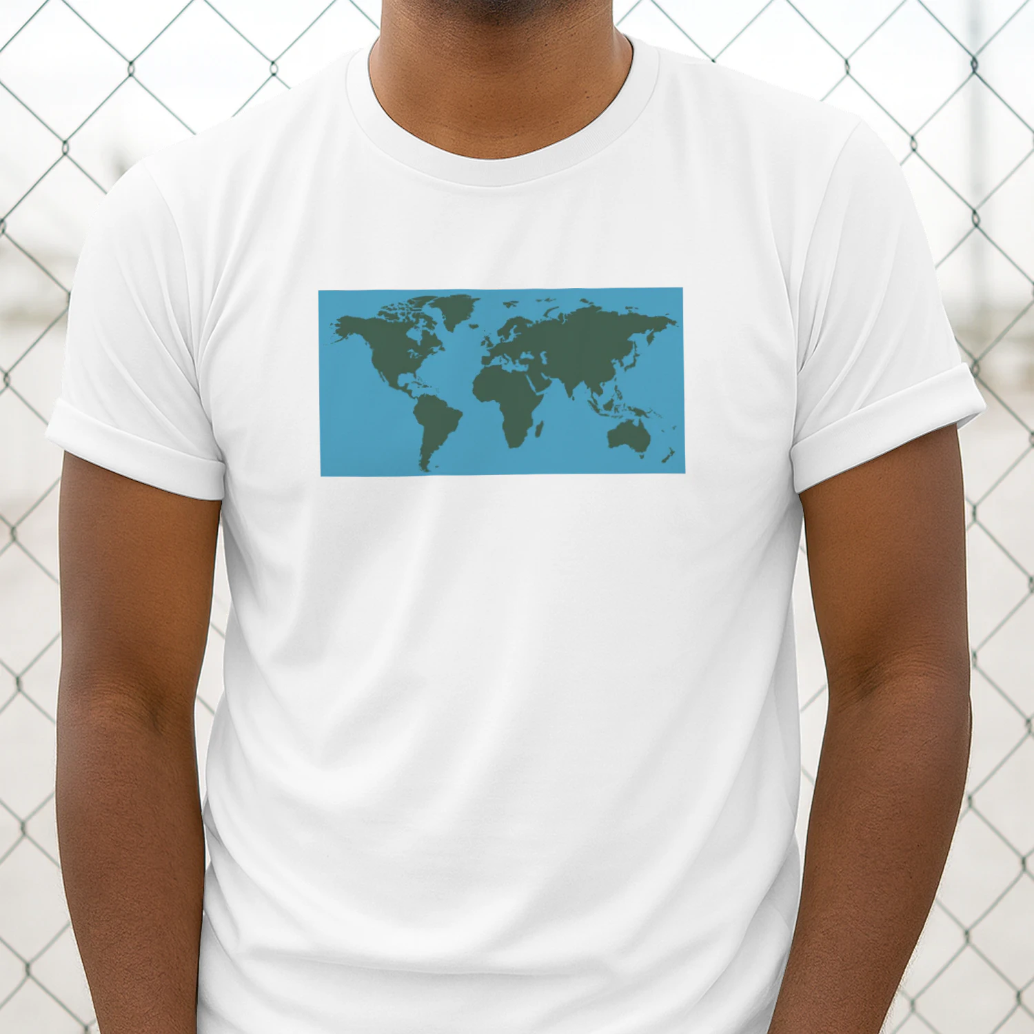 World Map Continents Green And Blue Ocean shirt