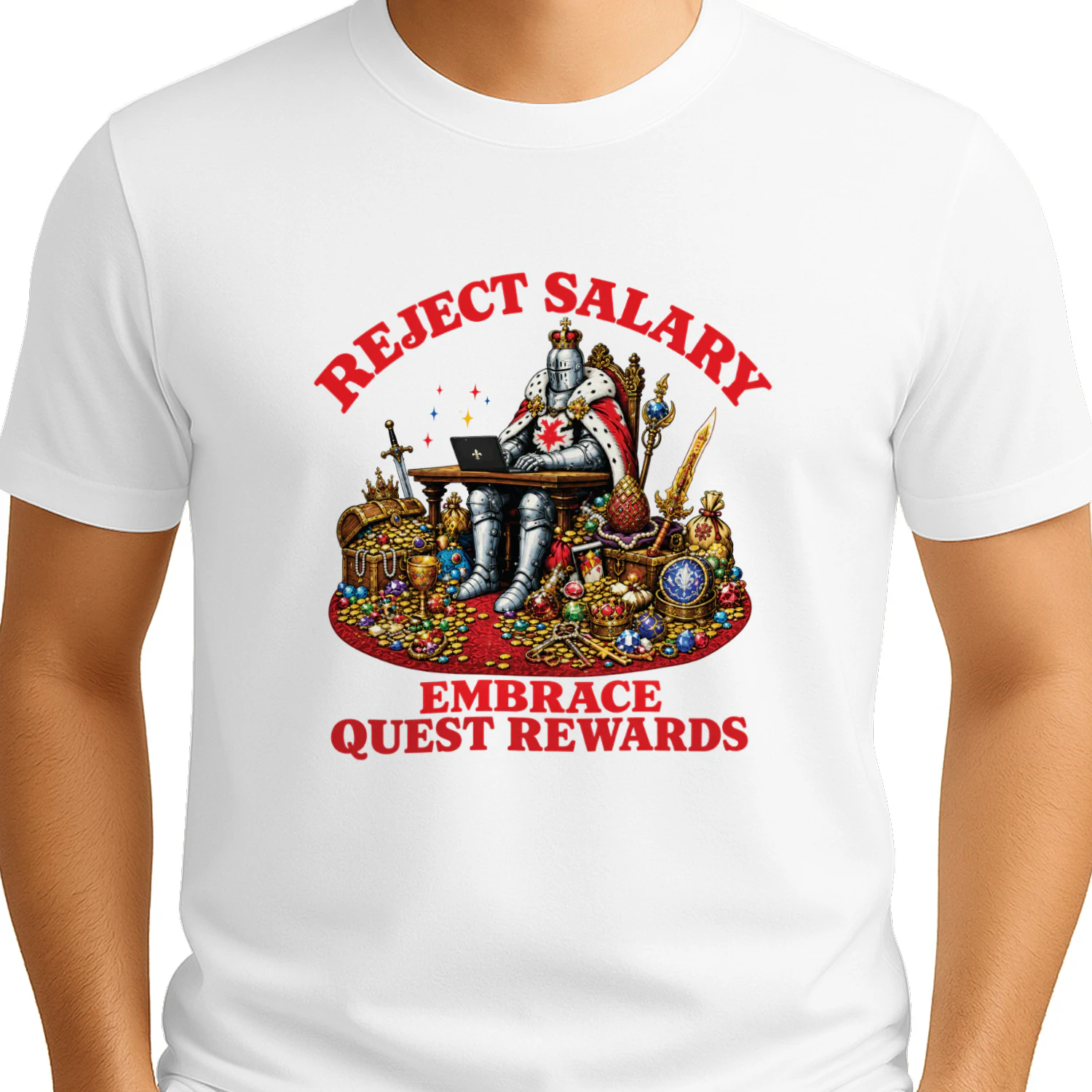 Reject Salary Embrace Quest Rewards Knight Laptop shirt