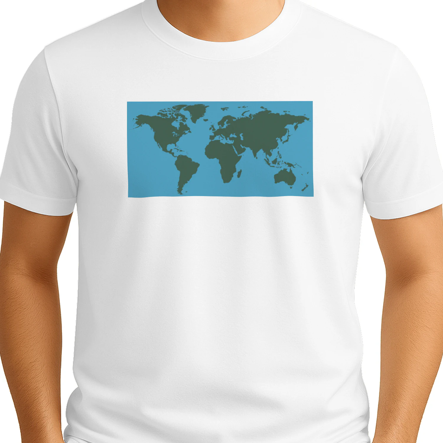 World Map Continents Green And Blue Ocean shirt