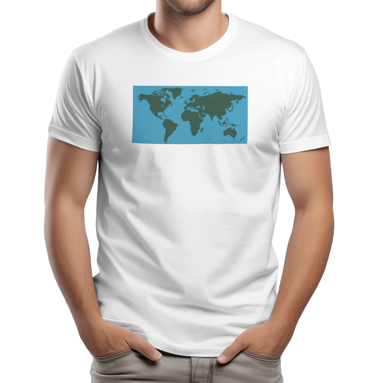World Map Continents Green And Blue Ocean shirt