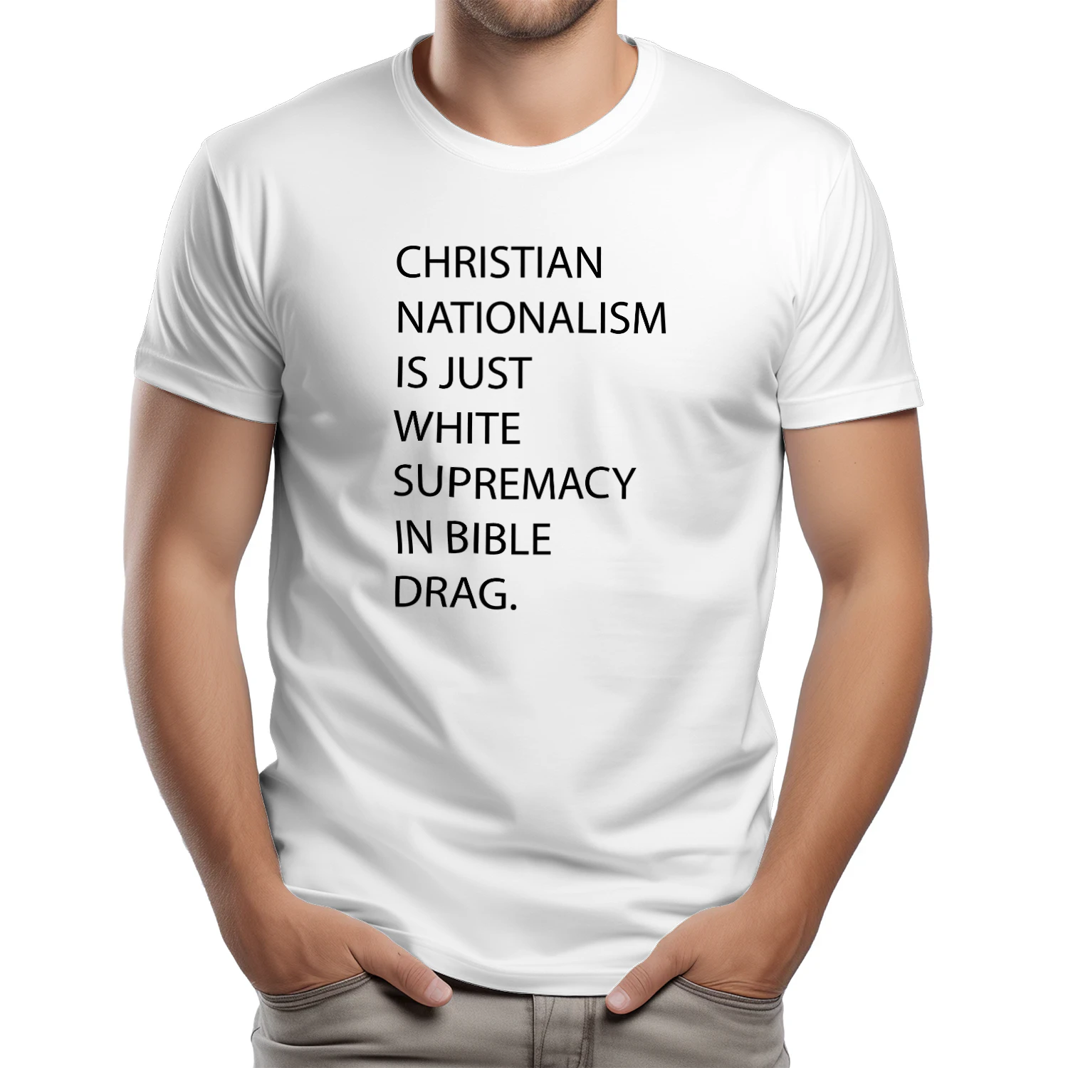 Nationalism Is Just White Supremacy In Bible Drag Shirt