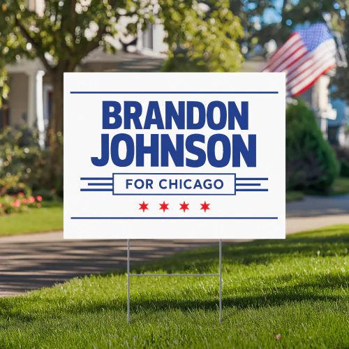 Re Elect Brandon Johnson For Mayor Yard Sign