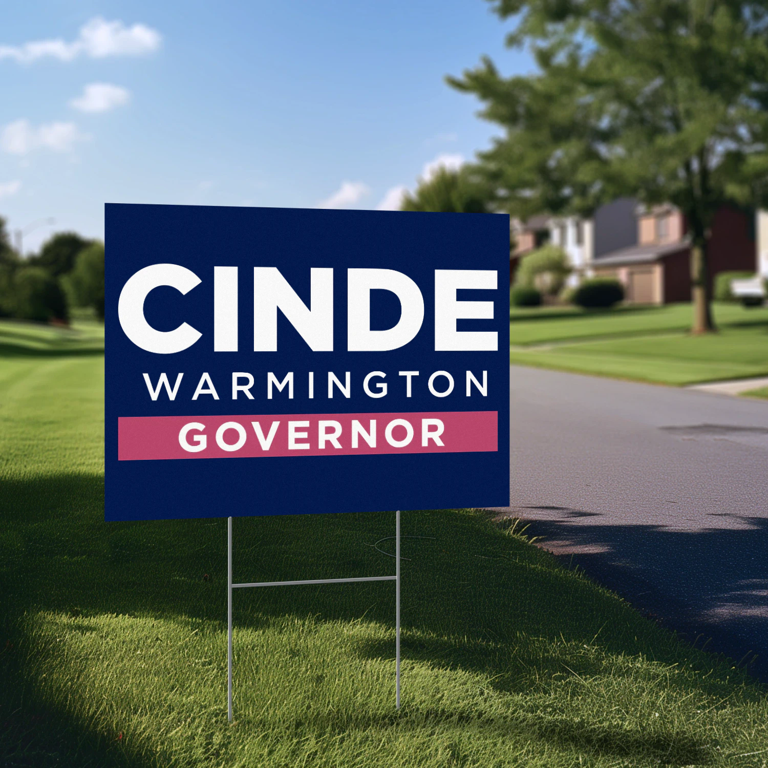 Cinde Warmington For Governor Yard Sign