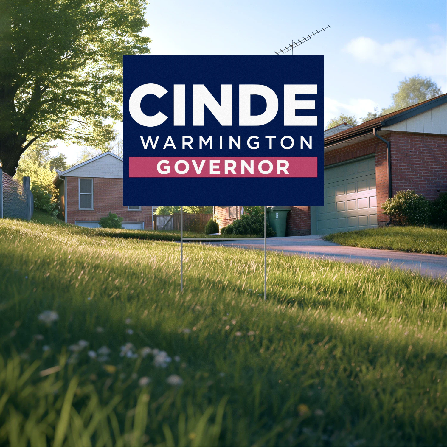 Cinde Warmington For Governor Yard Sign