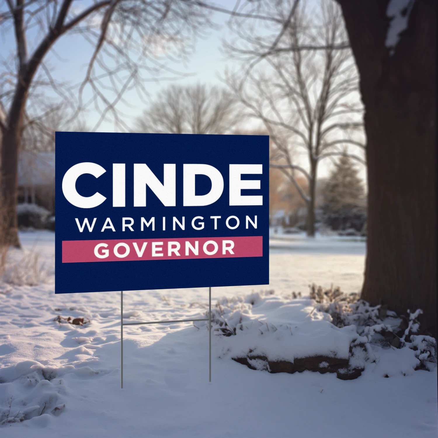Cinde Warmington For Governor Yard Sign