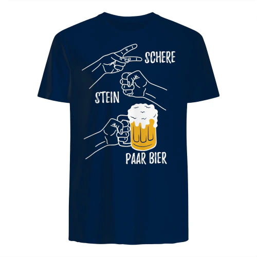 Schere Stein Paar Bier