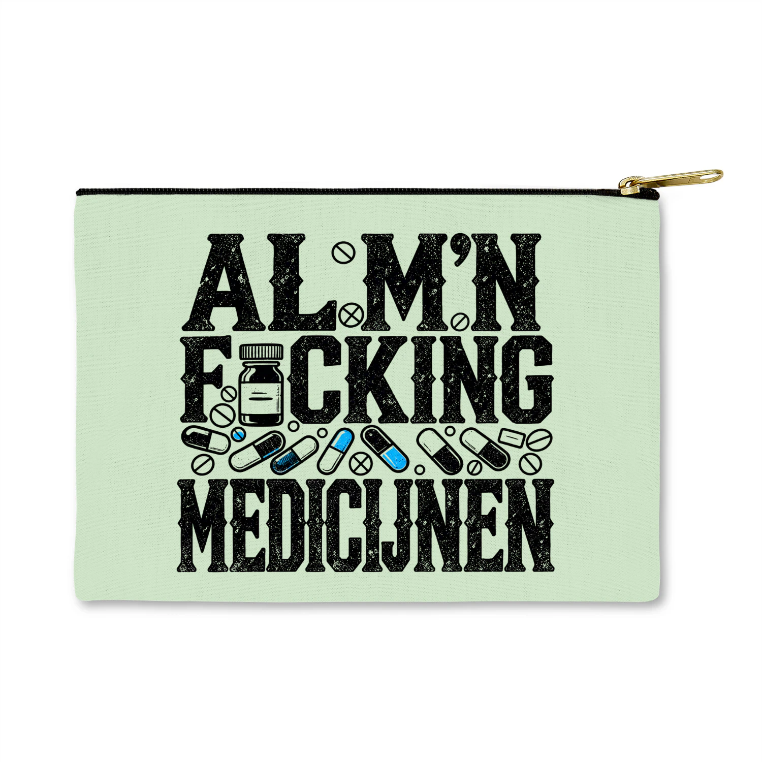 All My Fucking Meds Tasje – Grappig Medicijntasje & Make-up Pouch met Rits