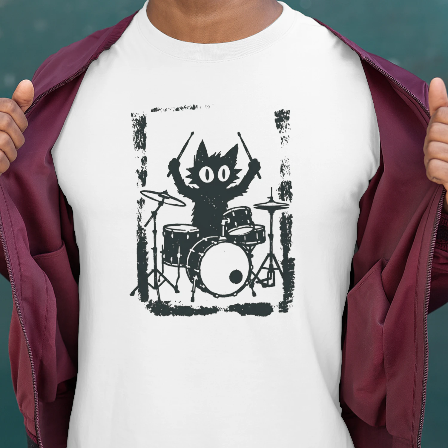 Rocker Cat Musician Gift T-Shirt