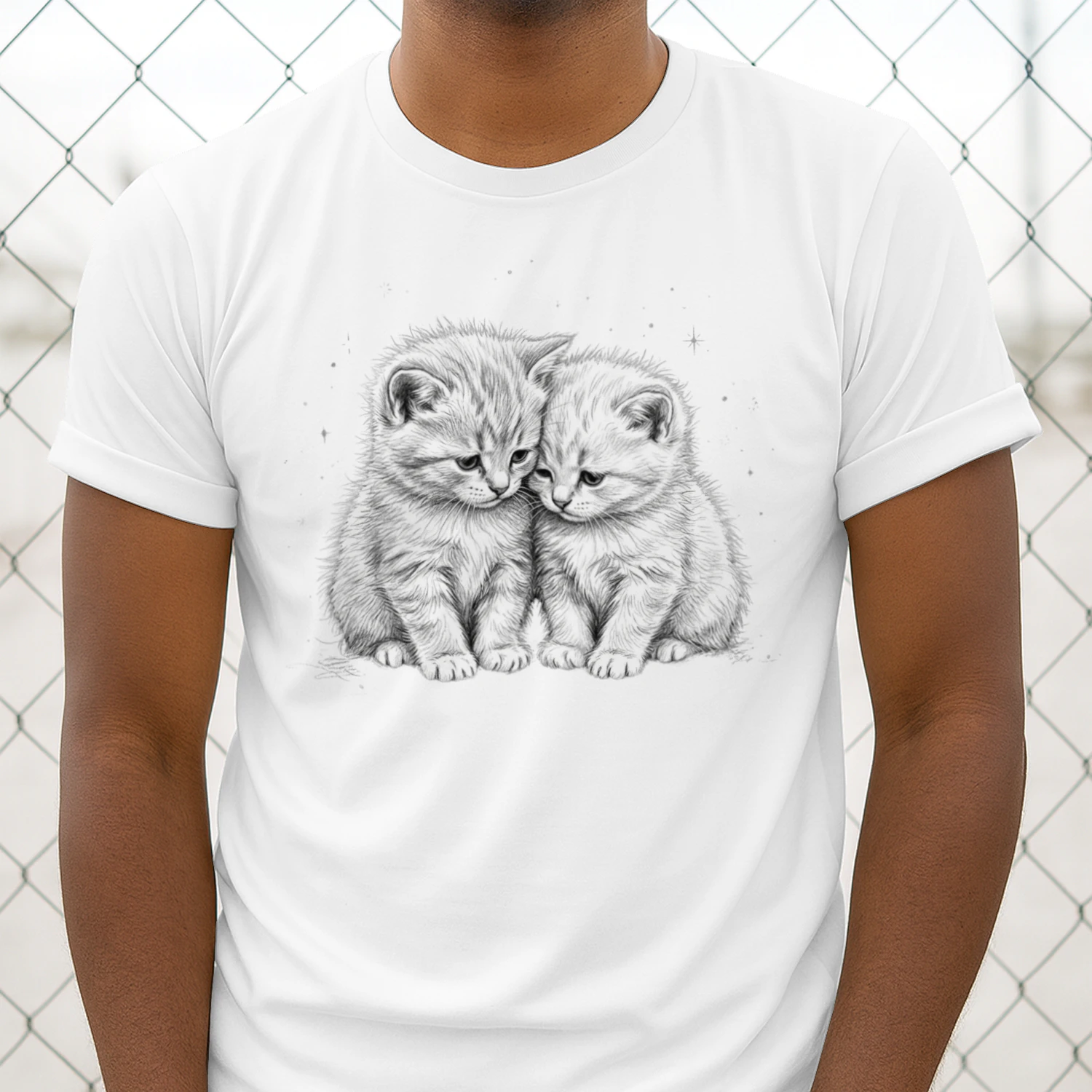 Cute Two Kittens Cuddling Graphic T-Shirt